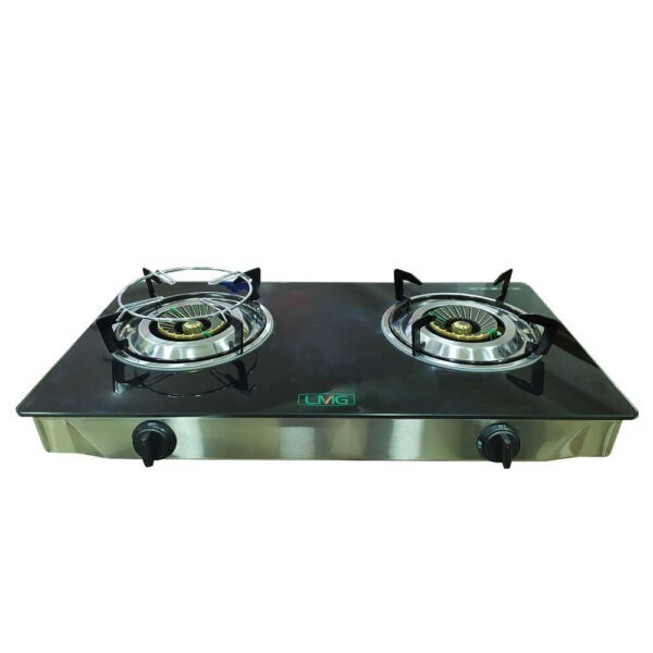 LMG Glass Top Double Burner Gas Cooker