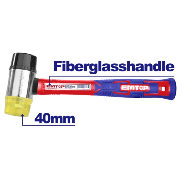 Rubber and plastic hammer