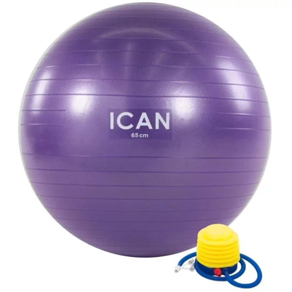 Ican Anti-burst Gym Ball With Foot Pump (65cm, 1100g)