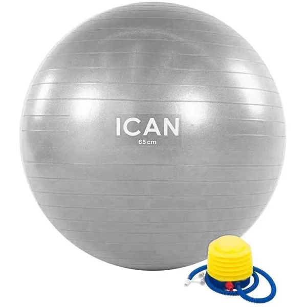 Ican Anti-burst Gym Ball With Foot Pump (75cm, 1300g)